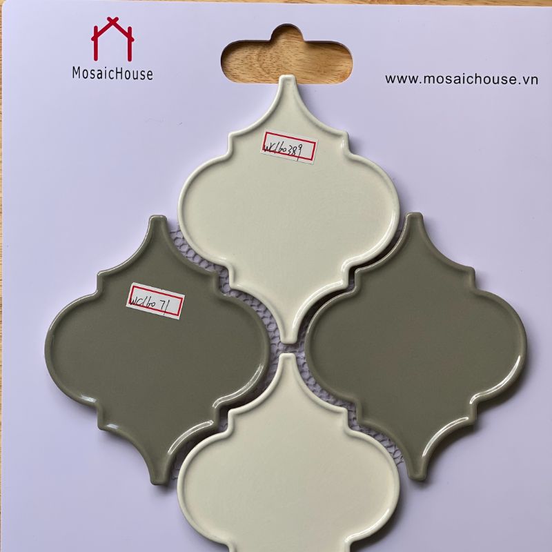Mosaic Lồng Đèn Màu Xám Trắng